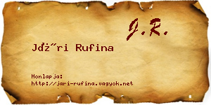 Jári Rufina névjegykártya
